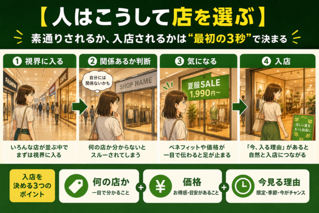 人はこうして店を選ぶ。発見して最初の３秒で決まる。